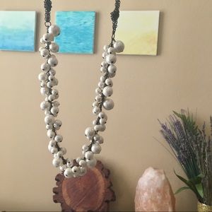 Clustered faux pearl necklace